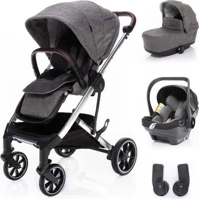 Obrázek produktu pro ZOPA Set kočárek Quest+ korba+ adaptéry+ autosedačka, Tornado Grey/Silver
