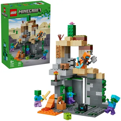 Produktbild von LEGO Minecraft Zombieverlies - Bauspielzeug für Rollenspiele - Minecraft-Spielset für Jungen und Mädchen ab 8 Jahren mit 3 Zombies, einem Krieger und Videospielzubehör - 21587