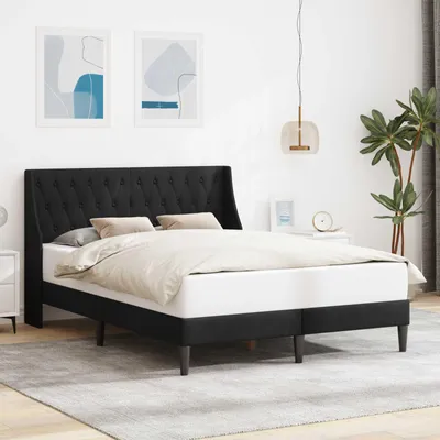 Obrázek produktu pro Maison Exclusive – postel s čelem, černá, 140 x 190 cm, samet