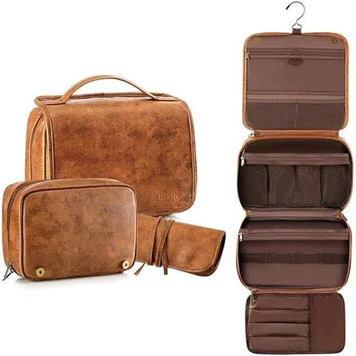 Produktbild von Wasserdichte Reisetas, 3in1 Toilettas, 29,5x22x10cm, Kunstleder, Schwarz