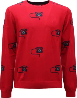 Imagen del producto de 5473AI - Suéter de lana y algodón para hombre, marca SUN68, color rojo
