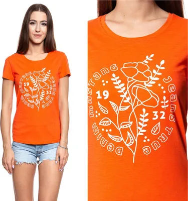 Produktbild von MUSTANG Damen, T-Shirt ALEXIA C, S, Orange, sport, tshirt, shirt