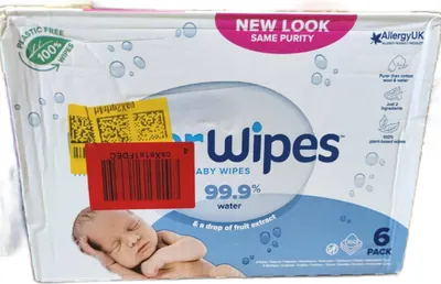 Zdjęcie produktu dla WaterWipes oryginalne chusteczki czyszczące bez plastiku dla niemowląt 360 sztuk 6 opakowań