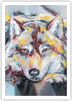 Produktbild von Poster - Poster ohne Rahmen - Öl Wolf Hund - 70x100 cm - Wand Bild - Wanddeko - Wandbilder - Kunstposter - Wandposter - Bilder - Kunstdruck - Wanddekoration - Wandbild - P2XPA70x100-4673