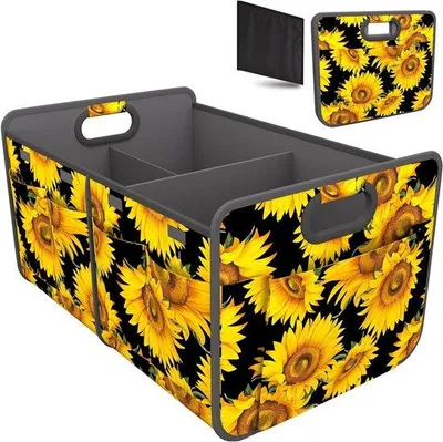 Produktbild von Auto-Organizer für den Kofferraum - Verstärkte Wasserfeste Handgriffe - 57x38x34 cm - Sonnenblumenfarben