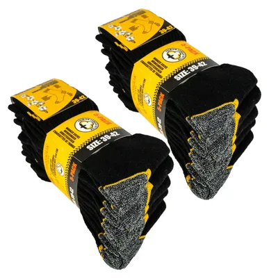 Produktbild von 10 Paar Arbeitssocken WORK Herrensocken Baumwolle Dicke Arbeit | B90 - Schwarz - 43-46