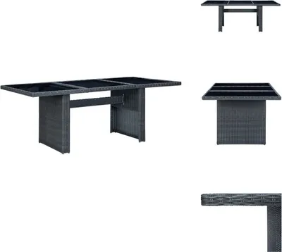 Produktbild von vidaXL Gartentisch Dunkelgrau Poly Rattan und Hartglas -  Gartentische