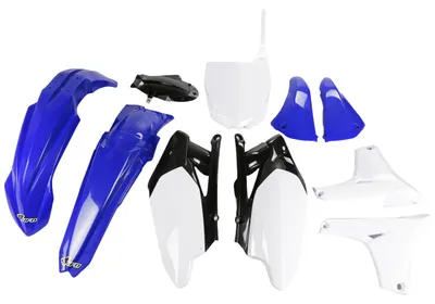 Obrázek produktu pro Sada krytů UFO PLAST, 10dílná sada plastových krytů pro motocykl Yamaha YZ F 450 ccm, modelové roky 2011–2013, barva: modrá / bílá / černá