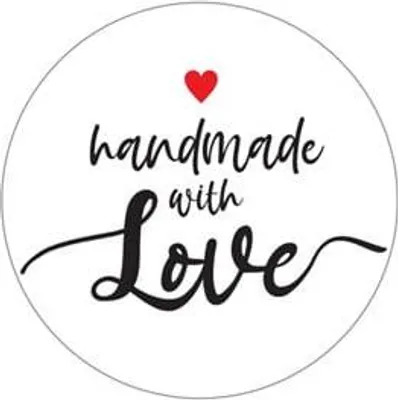 Zdjęcie produktu dla Naklejki okrągłe Białe Handmade with Love - wzór 7