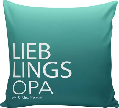 Produktbild von Mr. & Mrs. Panda kuschelkissen 40x40 Opa - Aquarellblau - Geschenk, Dekokissen, Polster, Sofa Kissen, Opi. Großpapa, Großeltern, Geschenkidee, Spruch, Enkelin, Bester