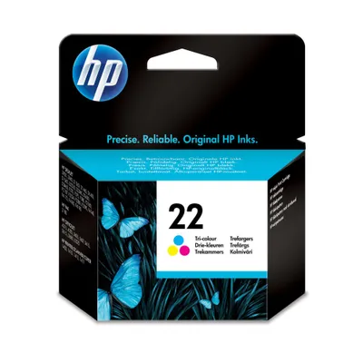 Produktbild von HP 22 Cyan/Magenta/Gelb Original Druckerpatrone, Cyan, Magenta, Gelb, Tinte auf Farbstoffbasis, 5 ml, 1 Stück(e), 165 Seiten