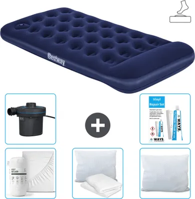 Produktbild von Bestway Luftmatratze - 1 Person - 99 x 188 x 28 cm - Blau - Inklusive Zubehör