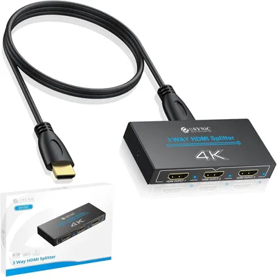 Produktbild von HDMI-Verteiler HDMI-Splitter - 1 auf 3 - 4K@30Hz - HDCP 1.4 - Metallgehäuse - Schwarz