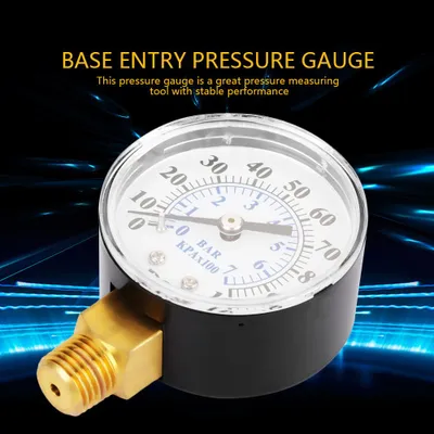Obrázok produktu pre 0-100psi 0-7bar manometer pre vodu vzduch olej Dial nástroj základňa vstup NPT 1/4 "