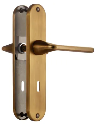 Imagen del producto de Manija de puerta de estilo antiguo, juego de manijas de latón para puerta principal y puerta interior