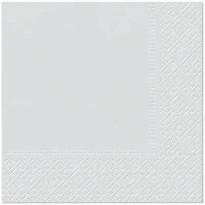 Produktbild von Servietten, 3-lagig, Silberfarben, 33 cm x 33 cm, 20 Stück.