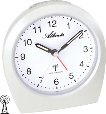 Produktbild von Atlanta 1824/0 Wecker Funk Funkwecker creme weiß Licht Snooze leise ohne Ticken