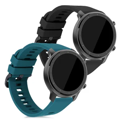 Produktbild von kwmobile 2x Sportarmband kompatibel mit Huami Amazfit GTR (42mm) Armband - Fitnesstracker Band Set aus TPU Silikon