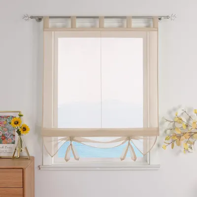 Faltrollo transparent Voile mit Schlaufen 140x155 cm 1 St.
