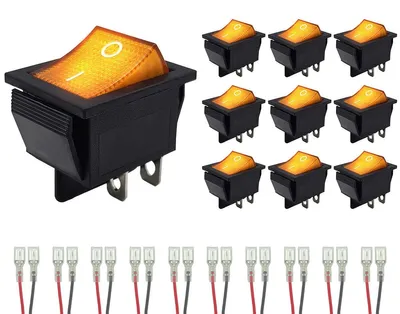 Produktbild von ProRide Wippschalter ON/OFF 2-polig 250V/16A Orange - 10 Stück