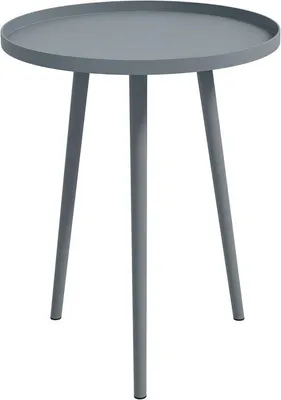 Image de Table de balcon en bois - Ø 40 x 50 cm - Gris - Jardin - Terrasse