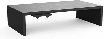Image de Support surélevé pour écran en bois - Écrans d'ordinateur et de bureau - Noir