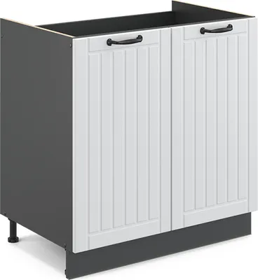 Produktbild von Spülenunterschrank Vicco Fame-Line Weiß Landhaus 80 cm ohne Arbeitsplatte, Model 36053