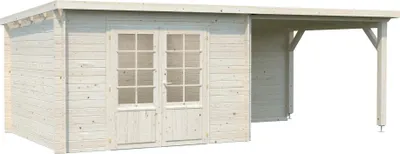 Produktbild von Palmako Gartenhaus Ella 8,7 + 8,2 m² - 28 mm Transparent tauchimprägniert