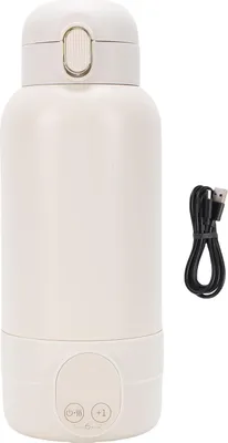 Image de Chauffe-biberon portable, 50 W, chauffage rapide, 500 ml, biberon rechargeable sans fil en acier inoxydable 316 avec fonction de température constante