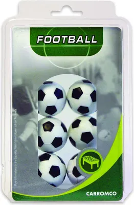 Produktbild von Carromco Kickerbälle 36mm - 6 x schwarz-weiß Tischkicker Zubehör für Kinder, Jugendliche & Erwachsene Kicker-Bälle für Standardmodelle