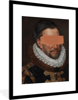 Produktbild von MuchoWow® Gerahmtes Poster Wilhelm von Oranien - Adriaen Thomasz - Gemälde 60x80 cm - Poster mit Schwarzem Bilderrahmen Wandposter Rahmen Foto Bilder - Wohnzimmer - Dekorationen - Prämie