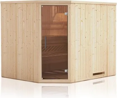 Immagine prodotto di Cabina sauna finlandese ad angolo MAFANA 4 posti 194x194 x H.199 cm MDLT