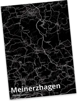Produktbild von Mr. & Mrs. Panda Ansichtskarte Meinerzhagen - Geschenk, Grußkarte, Postkarten, Postkarte, Stadt Dorf Karte Landkarte Map Stadtplan, Kunstkarten, Ansichtskarten
