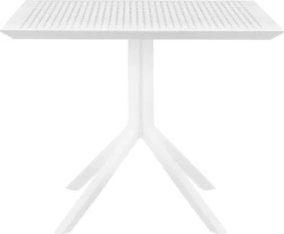 Image de Table 80x80cm - Table Bisto - Polypropylène résistant aux intempéries, résistant aux UV | Couleur : Blanc