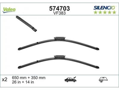 Immagine prodotto di Tergicristallo anteriore a barra piatta con spoiler VALEO per, tra gli altri, RENAULT CLIO
