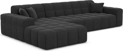 Produktbild von Strukturstoff L-Form Sofa Nivara Schwarz Links