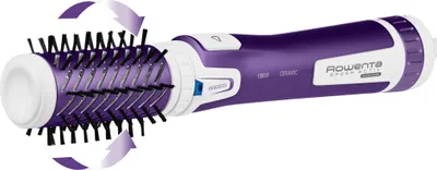 Produktbild von Rowenta Brush Activ Volume & Shine Warmluftbürste CF9530, Heißluftbürste, Warm, Trockenes / Nasses Haar, Violett, Weiß, Synthetisch, Hängeschlaufe