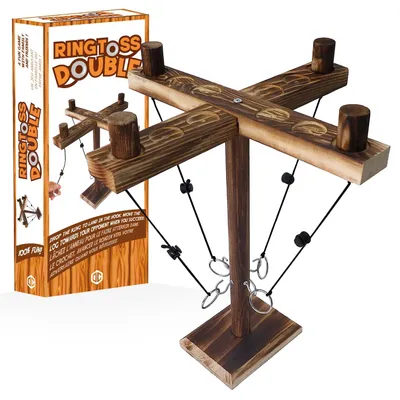 Ringwurfspiel für 4 Spieler – Holz, 33x30 cm, Geschicklichkeit