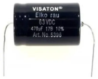 Produktbild von Visaton VS-330/63BA, Fixed capacitor, Zylindrische, Rot, Gleichstrom, 330000 nF, 10%