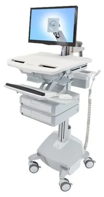 Produktbild von Ergotron StyleView, Multimedia-Wagen, Aluminium, Grau, Weiß, Aluminium, Kunststoff, Zink Stahl, Flachbildschirm, 15,9 kg, 61 cm (24")