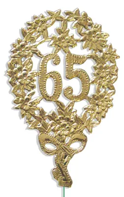 Jubiläumsnummer 65 mit Draht, Goldfolie, 10 Stück