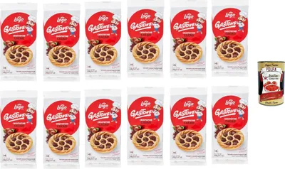 Produktbild von Lago Gastone Crostatina al Cacao, Kakao-Tarte, 12x 240g Packung, Jede Packung enthält 6 Snacks à 40g + Italian Gourmet polpa 400g
