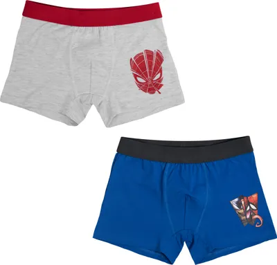 Produktbild von Marvel Spiderman Boxershorts für Jungen Unterhose Unterwäsche Grau/Blau (2er Pack), Größe:122-128