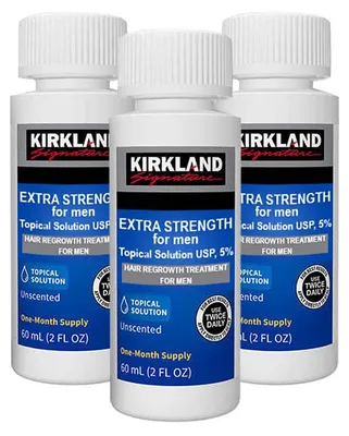 Produktbild von Behandlungsset, Perrigo, Kirkland Signature, 5%, zur Stimulation des Haar- und Bartwuchses, inkl. Pipette, 3 x 60ml
