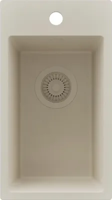 Produktbild von PRIMAGRAN Spülbecken Beige 28x50cm, Granitspüle 1 Becken + Ablauf-Set, Küchenspüle ab 30er Unterschrank - Riga