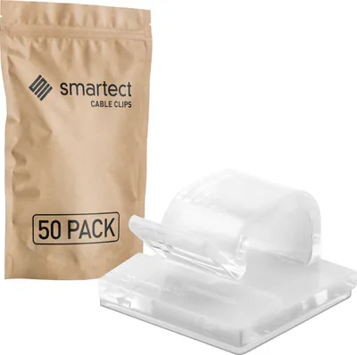 Produktbild von 50x Kabelhalter Transparent Kabelclips selbstklebend Befestigungsclip Organizer