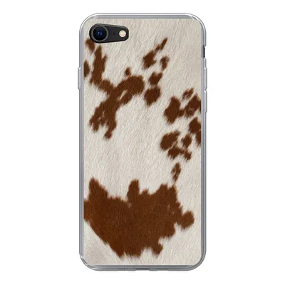 Produktbild von MuchoWow® Handyhülle Schutzhülle Hülle für iPhone 8 Rindsleder mit rot-orangen Tupfen Silikon Softcase Handy Hülle - Schutzhaube