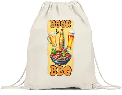 Produktbild von Beer & BBQ Bier Grillen lustiges Bier Spruch Turnbeutel