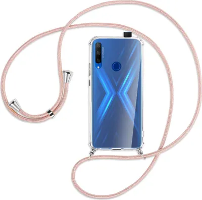 Produktbild von Handykette Backcover-Schutzhülle mit Band (Metall silberfarben) für Honor 9X / 9X Premium - roségold