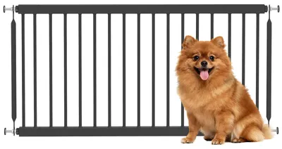 Image de Barrière de sécurité pour petits chiens - Barrière extensible pour chiens - Largeur : 67 à 93,5 cm - Hauteur : 45 cm - Montage par pression - Pour portes et escaliers - Noir